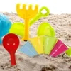 Water Sand Play Fun Ice Cream Toys Beach Toy Kids Scoop Cone Mold Set Plastic Molds Pretend Sandbox Summer Cup Castle 240403