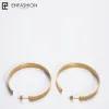 Earrings Enfashion Vintage Big Hoop Earrings Matte Gold color Earings Stainless Steel Circle Earrings For Women Jewelry Wholesale 171026