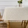 Tovaglia stile coreano Tovaglia floreale piccola margherita Rettangolo Copertura in lino di cotone per pranzi al caffè Decorazioni per il tè di nozze pastorali