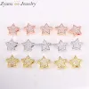 Koraliki 20pcs ZYZ3302690 Mieszany kolorowy posiłek Wyjątkowy mikro -Pave Crystal CZ Star Star Paread Buneds metalowe koraliki