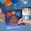 Biglietto di buon compleanno Fuochi d'artificio Torta pop-up 3D Luce e musica Biglietto di auguri di buon compleanno Regalo di auguri per marito figli Moglie mamma 240323