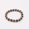 Bracelets de charme extensible pierre mode naturel pour les femmes Rose Quartzs yeux de tigre Agates perlé Yoga GB022