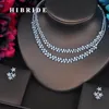 Collier Boucles d'oreilles Set Hibride Luxury Brilliant Cubic Zirconia Stone Dubaï Femmes Bijoux Brouilles d'oreilles