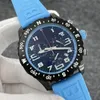 Top Designer Watch Montre Endurance Professional Branded Mens Watch Renoj 46mm gummiband Kronograf Titta på gummi klocka orologio mens klocka