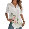 Damesblouses Overhemden Chique Casual overhemd Lichtgewicht vest Knopenlijst Zomer Bloemenprint Los Verkleden Drop Delivery Verschijnt Dhewy