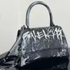 Designer Graffiti Sablier Sac à main Noir Gris Calfksin Mode Femmes Sac fourre-tout Matériel d'or Lady Robe Sacs à bandoulière avec boîte