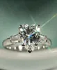 Victoria Weick Luxe sieraden 925 sterling zilver CZ diamant witte topaas bruiloft verlovingsband hart vrouwen vingerring cadeau maat6172605