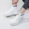 Casual Shoes Women Lace-Up Front High Top Flatform Fashion Bekväma Sneakers utomhus trendiga Höjda plattformsskor