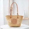 2024 loewve Woven Summer Beach Grass Large Capacity Bucket Shoulder Bag