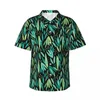 Chemises décontractées pour hommes Chemise de plage à feuilles tropicales pour hommes feuillage moderne été à manches courtes personnalisé vintage chemisiers surdimensionnés cadeau d'anniversaire