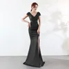 Partykleider Kristall-Abendkleid It's Yiiya DX335 V-Ausschnitt, kurze Ärmel, Meerjungfrau, besondere Anlässe, bodenlang, Übergröße