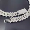 Zuanfa 20 mm 3 rzędy łańcuch ciężki męski 925 srebrny zestaw ręczny vvs moissanite Diamond łańcuch łączy