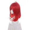 Peruker ccutoo 45 cm rött lockigt syntetiskt hårstylad peruk houseki no kuni cinnabar cosplay full peruk värmemotstånd fiber