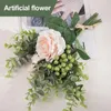 Decorative Flowers Home Decoration Farmhouse Decor Elegant Artificial Roses Eucalyptus Centerpiece For Coffee Kitchen