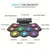 Portable 9-pad Silicone Drum with Dual Speakers, USB Powered, MIDI Connectivity - Ideal for Beginners, Playing and Recording Functions Included