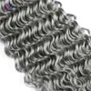 Elfedde Grey Deep Wave Deep Colar Bundle Human Hair Bundle 100 S Brasilian Remy 34 Traffici Deste 240327