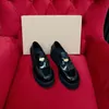 Luxe Oxfords enkele platformschoenen dames echt leer Zomer en herfst één stap dikke hak zwart 3 kleuren beschikbaar leren schoenen grote maat 35-41 met doos