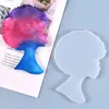 Baking Moulds DIY Crystal Drop Mold Explosive Hair Female Head Silicone Ornament For Resin