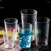 カップソーサーレストラン飲料カフェプラスチックカップブレイク耐性タンブラーパーティー透明性飲酒セットバー