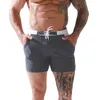 Men's Shorts Sport Cool Double Layer Oversized Quarter Square Corner Swimming Trunks Solid Color Lace Up