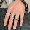 Bandringe 2022 Neue Flüssigkeit Lava Ring Titan Stahl Paar Unregelmäßige Ins Minimalistischen Hip-Hop Mode All-Match-Set Schmuck Geschenk Zubehör Q240402