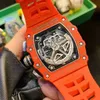 Luxury Mens Watch Richa M Fibre for Men Limited Edition Silicone Sprap Sports Sapphire Mirror Automatic Mechanical Watch Designer Wristproof Wrist Wrists Xmin