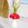 Vases 2 Pcs Flowers Mushroom Vase Birthday Decoration For Girl Table Ceramic Ceramics Small