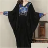 민족 의류 중국 스타일 빈티지 여성 옷 2022 패션 롱 드레스 느슨한 드레스 캐주얼 플러스 크기 Maxi Robe Femme 10441 드롭 배달 dhqiz