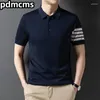 Polos masculinos camisa polo de luxo europeu 2024 verão masculino camiseta de malha pescoço listra casual marca legal roupastraceles