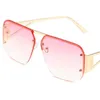 Zonnebrillen Unisex Semi-randloze zonnebril Retro Adumbral Anti-UV-bril Single Beam Brillen Legering Tempels Sier
