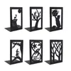 Exquisite Hollow-out Metal Bookend for Creative Forest Pattern Design Book Stands for Creative Gift Decorative Metal Boo W3JD