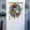 Couronnes de fleurs décoratives de saint-valentin, pour porte d'entrée extérieure, couronne d'automne avec signe, ventouses de fenêtre de ferme d'automne