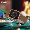 Armbandsur Poshi Original Quartz Wrist Watch for Women Simple Elegant Women's Watches Waterproof Silicone Strap Trend Fashion Style