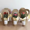 Gift Wrap 2pcs Flowers Rose Bouquet Bag Kraft Paper Packaging Handbag Valentines' Day