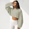 Gym kleding vrouwen lange mouw korte y2k crop top mode ronde nek gebreide sweatshirts dames lente herfst massief kleur losse trui