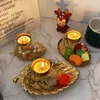 Candle Holders Leaf Storage Tray Jewelry Earing Rings Display Dessert Dish Cake Plate Home Desktop Decor Drop