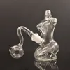 Bong en verre de forme de beauté plate-forme de narguilé/Bubbler pour fumer Bong de cendrier portatif à tige inférieure femelle de 14 mm avec tuyau de brûleur à mazout à bille mâle de 30 mm et bol à herbes sèches