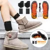 Semelles intérieures chauffantes électriques USB pour pieds, chaussettes chauffantes, semelles thermiques d'hiver pour chaussures hommes femmes, semelle intérieure chauffante avec boîte à piles