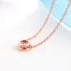 Simple Circular 6mm AAA Zircon Small Pendant Necklace for Women's Popular Zircon Jewelry Wholesale