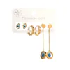 Studörhängen Böhmen Rostfritt stål Cirkel Hoop Earring Set Gold Color Heart Fjäril