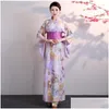 Vêtements ethniques Japonais Traditionnel Kimono Longue Robe Femmes Yukata Cosplay Costume Asie Robe Drop Livraison Vêtements DH1Tw