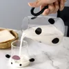 Bouteilles d'eau pichet en verre de vache Carafe à lait de chevet avec tasse tasse à thé mignon