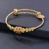 Armreifen 24K 4pcs Ethnische Goldfarbe Dubai Armreifen für Baby Girls Lucky Perle Bracele Braut Dubai Armreifen Kinder Schmuck Schmuck