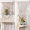 Tapeçarias Minimalista Bohemian Wall Decor Único Pendurado Tapeçaria com Prateleira Corda de Algodão e Madeira de Faia Importada de Alta Qualidade