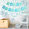 誕生日ストリーマー用のパーティーデコレーション24pcs装飾紙切り透明な風船ハッピーバナーの天井