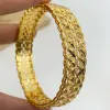 Bangles 4 Pack 24K Новые открытые золотые браслеты для женщин с высоким отполированным простым золоты