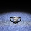 Luxe Klassieke PT950 Platina Ring Wedding Band Ronde Solitaire 05ct 1ct Ringen voor Vrouwen Fijne Sieraden 240402