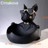 Ermakova Cool Dog Figurine Pies Statua Pudełko Pudełko Zwierzęta Ozdoba Rzemiosła Rzutka Rzeźba Rzeźbia Dekoracja domu Prezent 240325