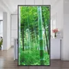 Window Stickers Privacy Glass Film Bamboo Grove Pattern Frosted Door Tint Sun Blocking Static Non-adhesive