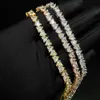 Collane con ciondolo Nuovo regalo per l'amante di San Valentino Collana con catena da tennis a forma di cuore Bling asfaltata 5A CZ Crystal Women Link Choker Gioielli da sposa di lusso Q240402